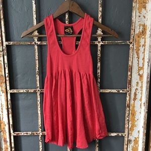Free People Orange Baby Doll /Racer Back Top SizeS